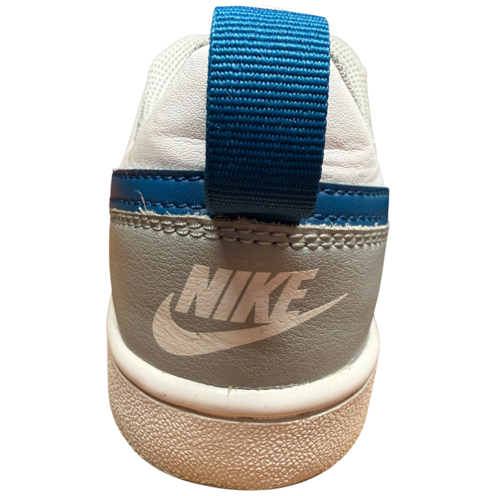 NIKE Court Borough Low 2 Boys 4Y White Grey Blue Leather Sneakers - Picture 9 of 13